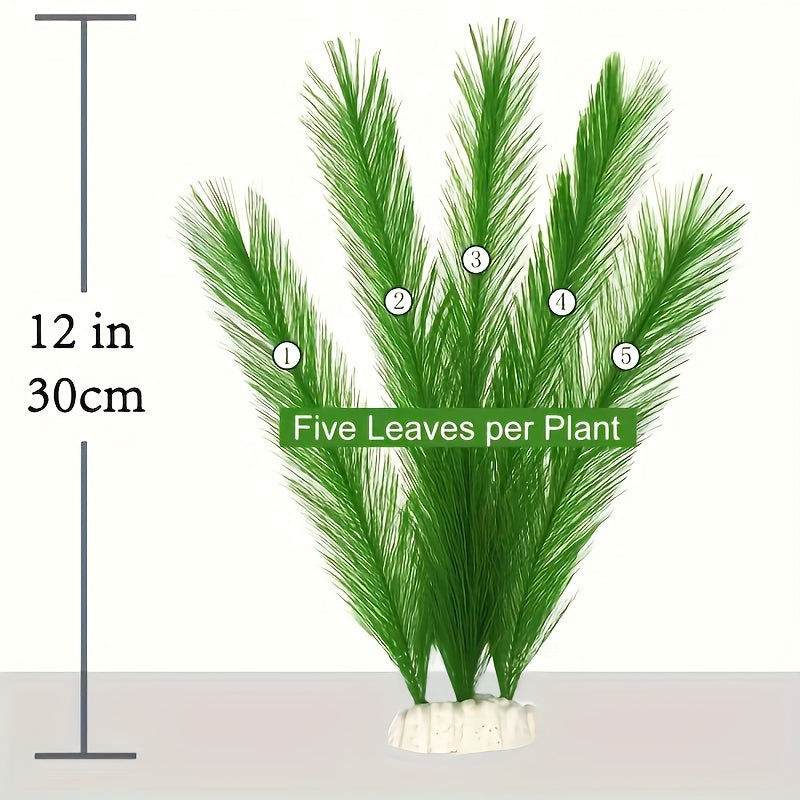 3-Pack Artificial Aquarium Plants – High-Quality Plastic Water Plants for Fish Tank Decoration