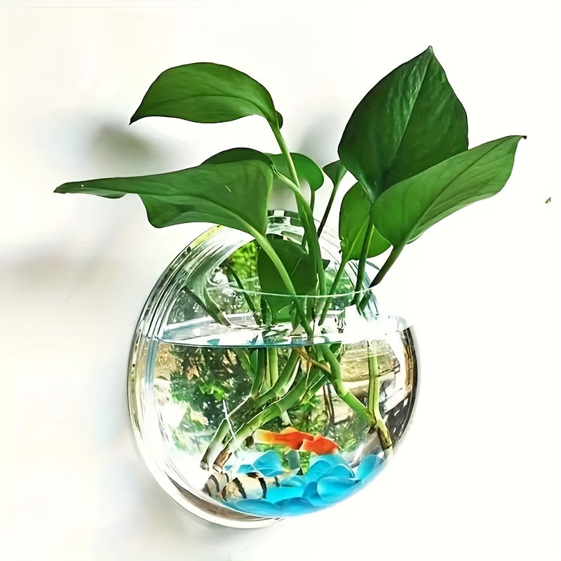 Hydroponics Wall-Mount Planter – Mini Fish Tank & Home Decoration Pot, 1pc