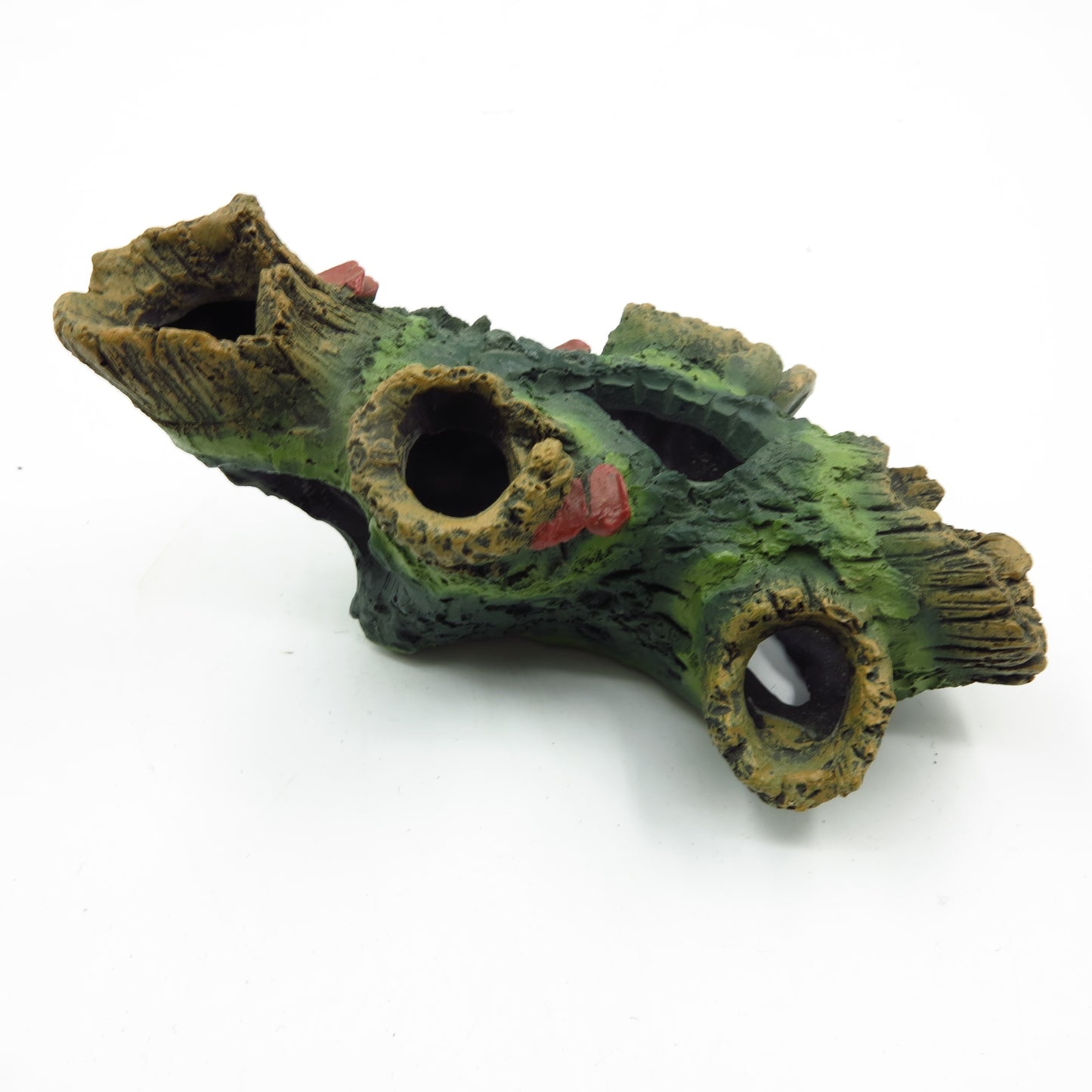 Aquarium Tree Trunk Decoration – Resin Fish Tank Ornament with Hideout Caves, Small