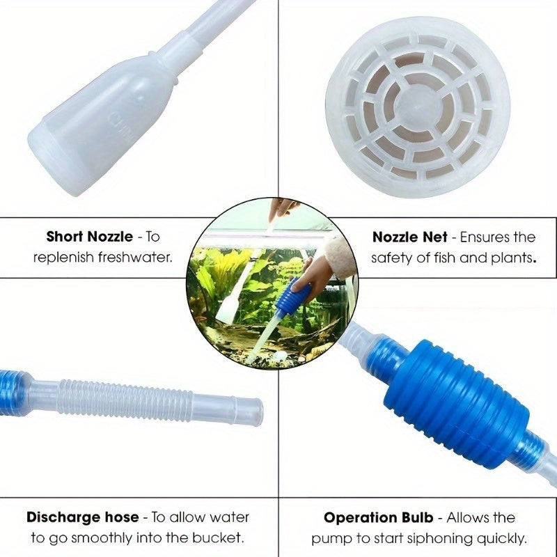 Easy-Use Aquarium Siphon for Quick Water Changes & Gravel Cleaning – 1pc