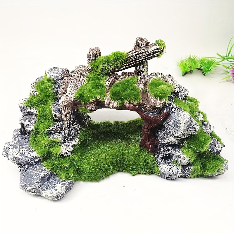 Resin Moss Rockery – Fish Tank Ornament & Aquarium Landscaping Decoration