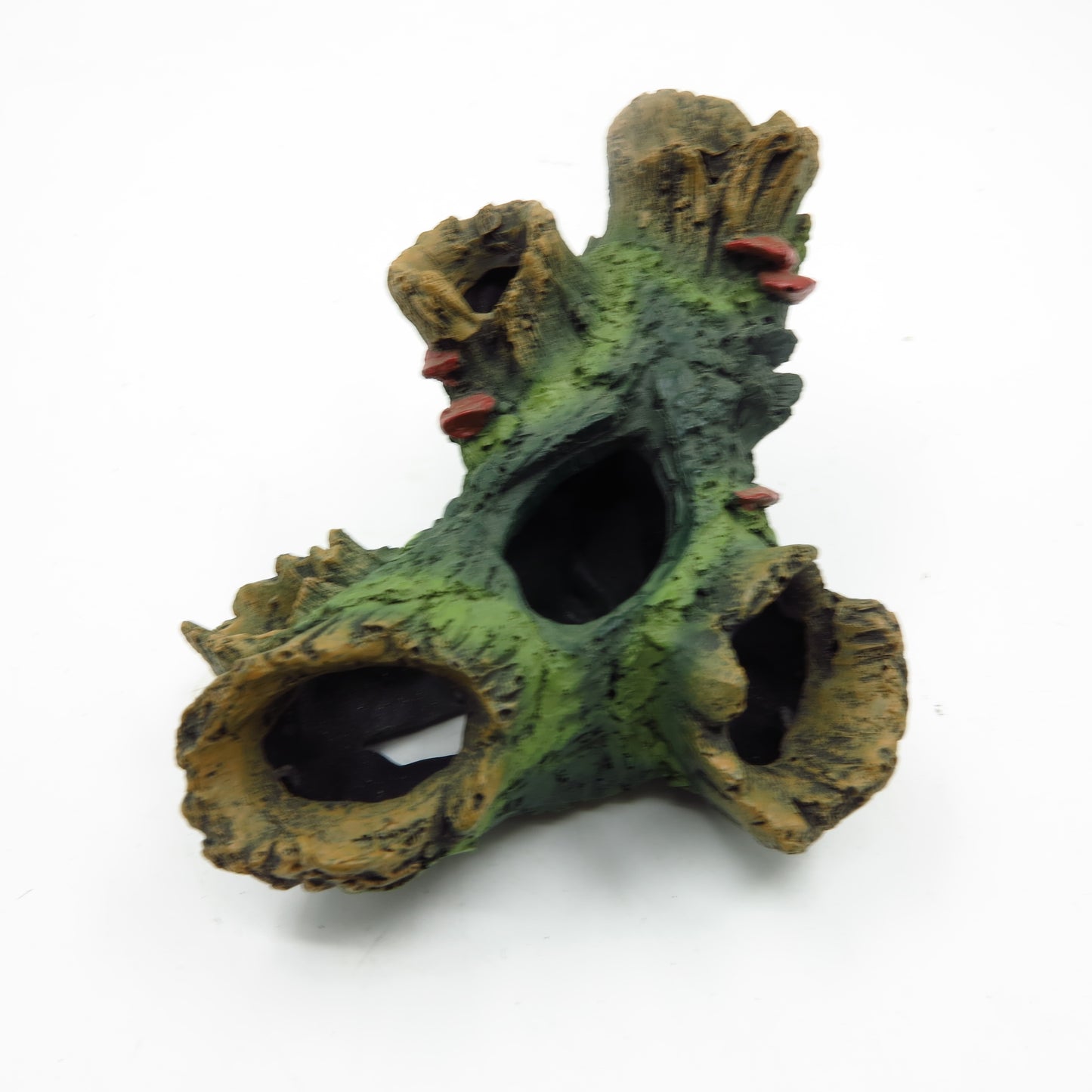 Aquarium Tree Trunk Decoration – Resin Fish Tank Ornament with Hideout Caves, Small