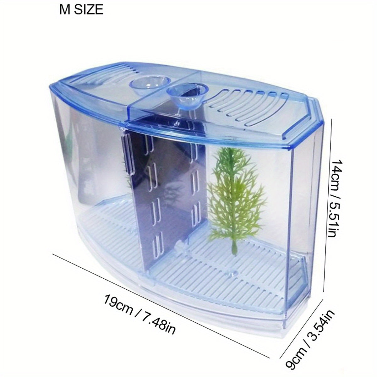 Mini Betta Fish Tank – Small Aquarium Bowl Kit with Divider for Goldfish & Bettas