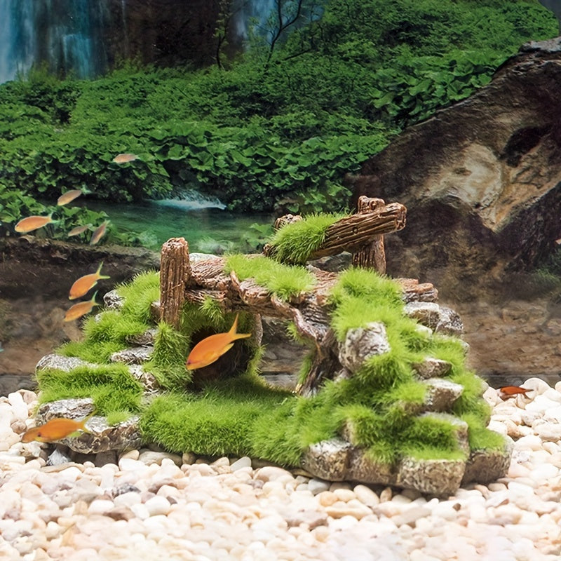 Resin Moss Rockery – Fish Tank Ornament & Aquarium Landscaping Decoration