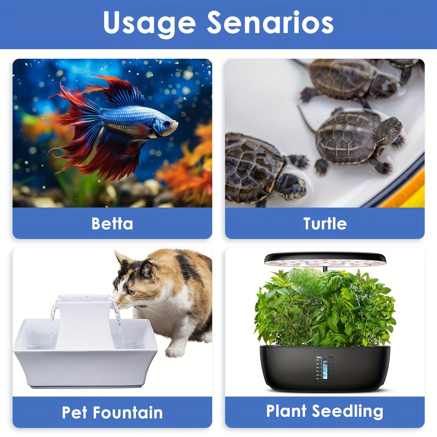 AquaMiracle Mini Adjustable Aquarium Heater – 25/50/100/150W Submersible Fish & Turtle Tank Heater with LED Display