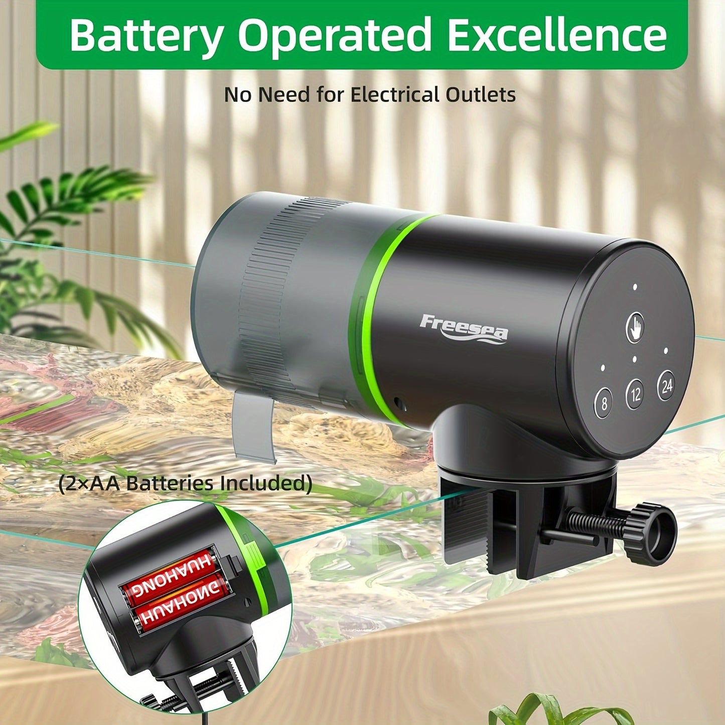 Freesea Automatic Aquarium Fish Feeder – Adjustable Electric Timer for Fish Bowls & Tanks