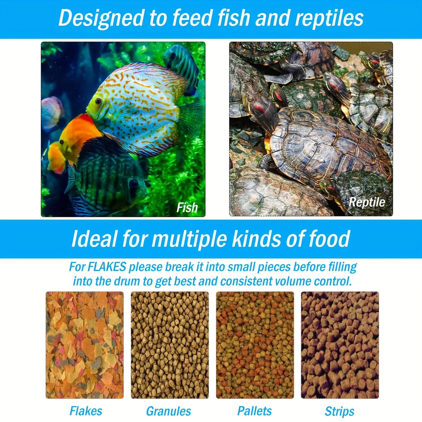 AquaMiracle Adjustable Digital Automatic Fish Feeder – Timer for Granules, Flakes & Pellets