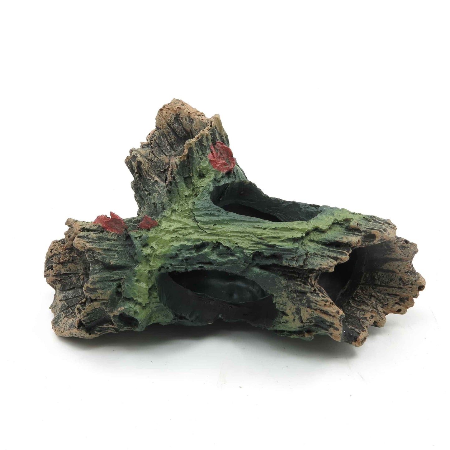 Aquarium Tree Trunk Decoration – Resin Fish Tank Ornament with Hideout Caves, Small