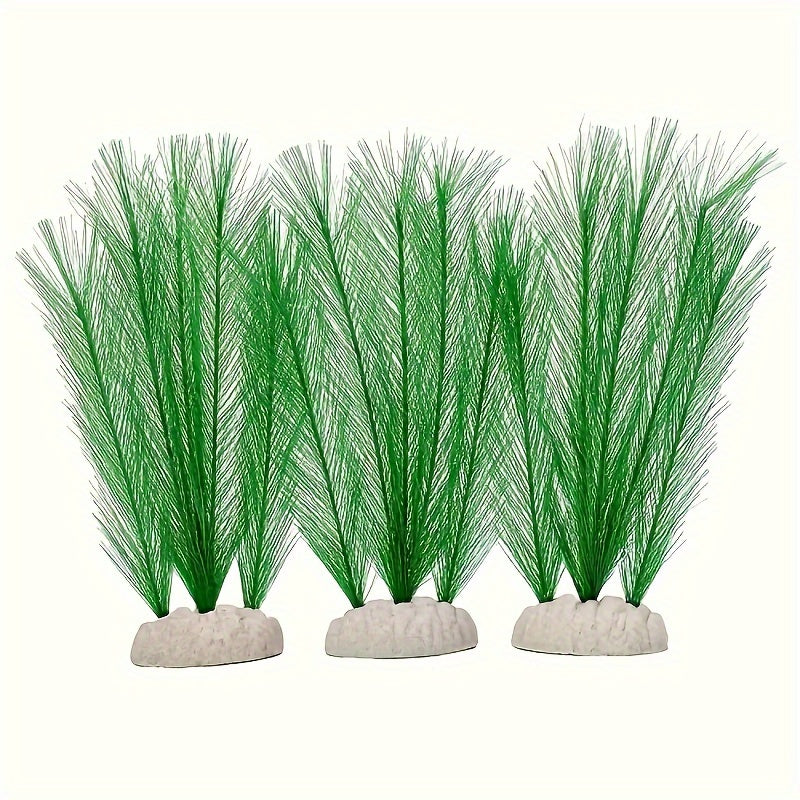 3-Pack Artificial Aquarium Plants – High-Quality Plastic Water Plants for Fish Tank Decoration