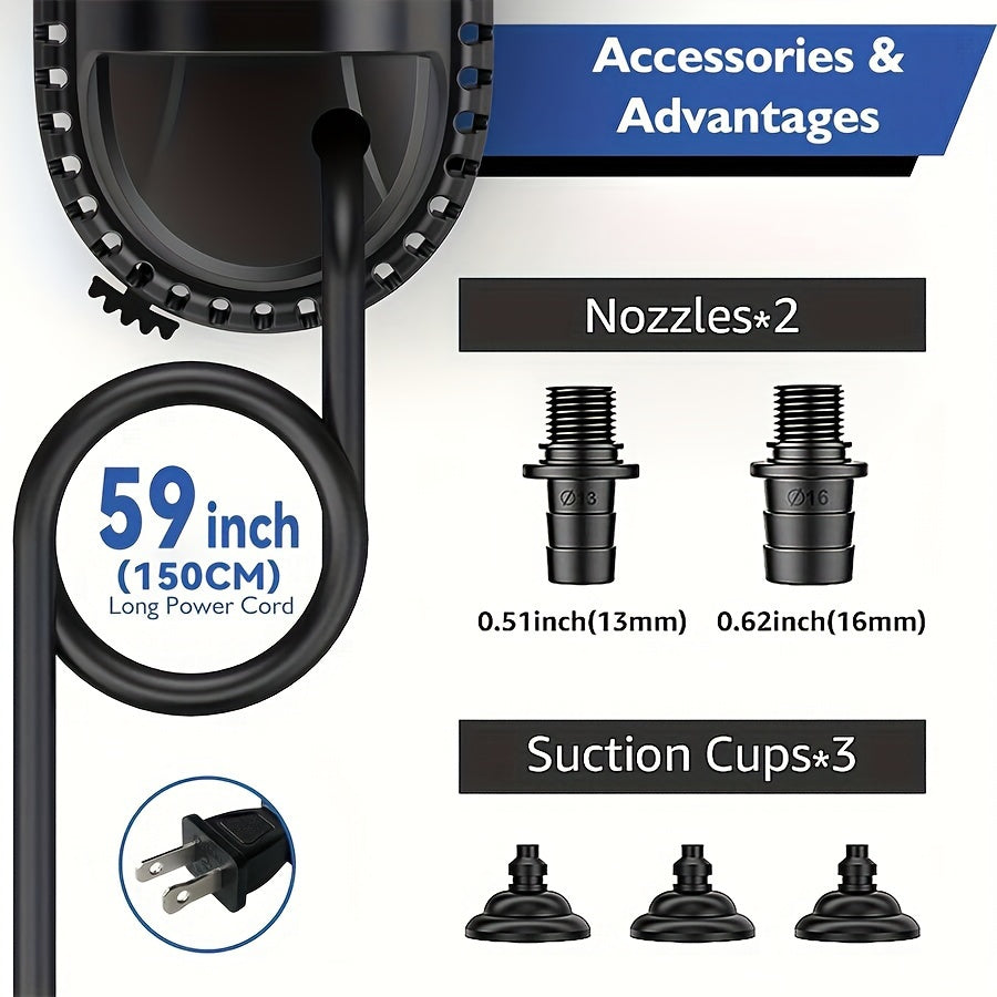 210GPH Submersible Aquarium Pump – 15W Waterproof Ultra-Quiet Fountain Pump with High Lift & 2 Nozzles