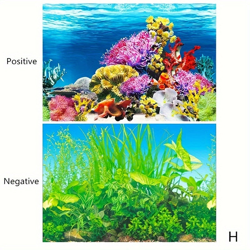Double-Sided Fish Tank Background Paper – Decorative Aquarium Wallpaper, 1pc