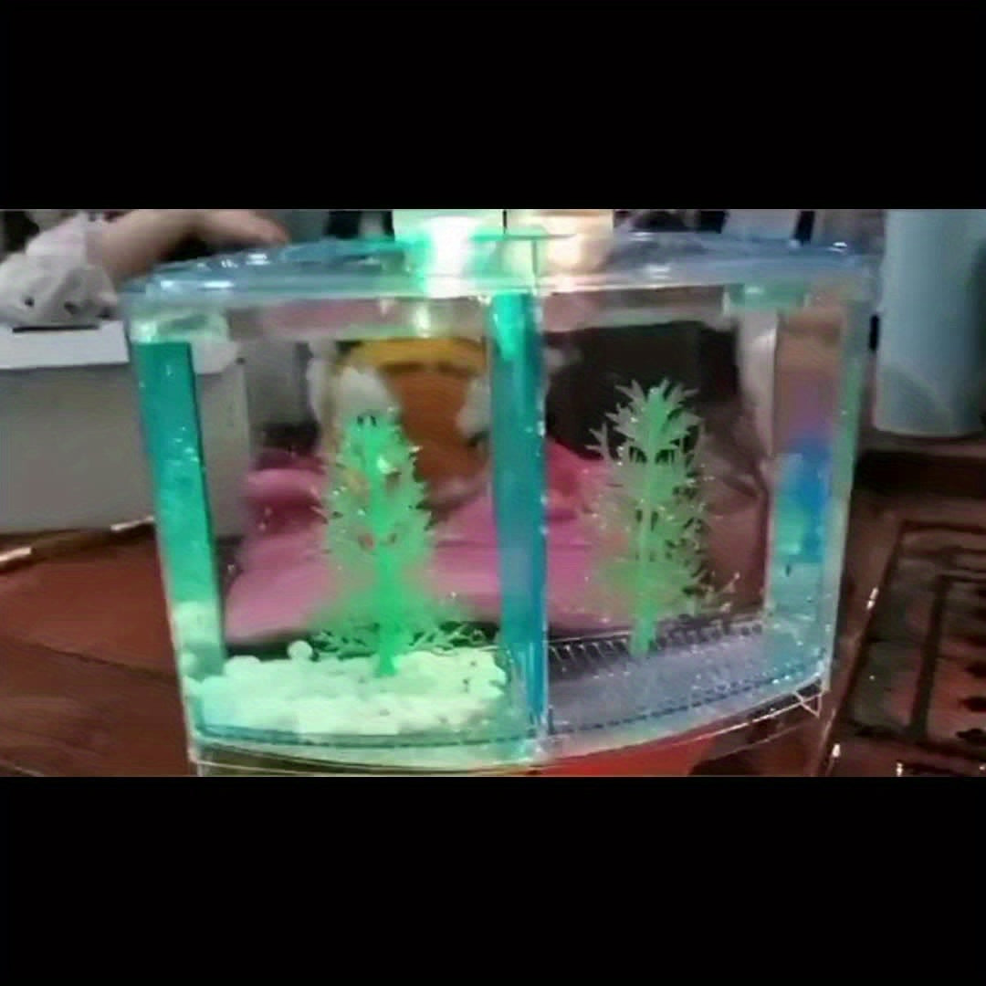 Mini Betta Fish Tank – Small Aquarium Bowl Kit with Divider for Goldfish & Bettas