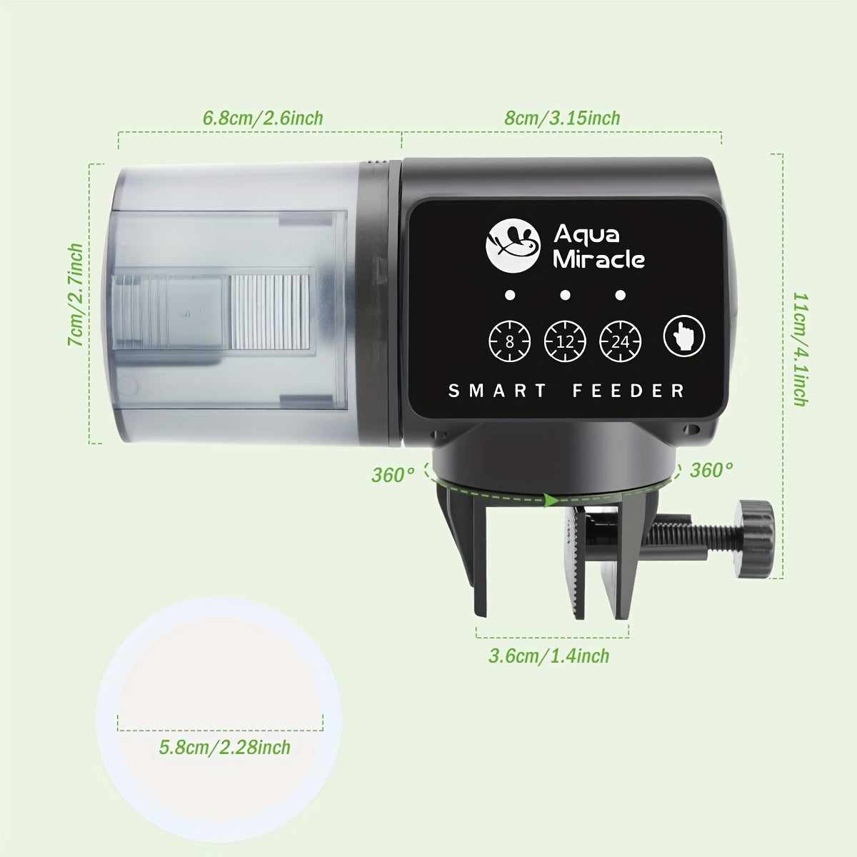 AquaMiracle Adjustable Digital Automatic Fish Feeder – Timer for Granules, Flakes & Pellets