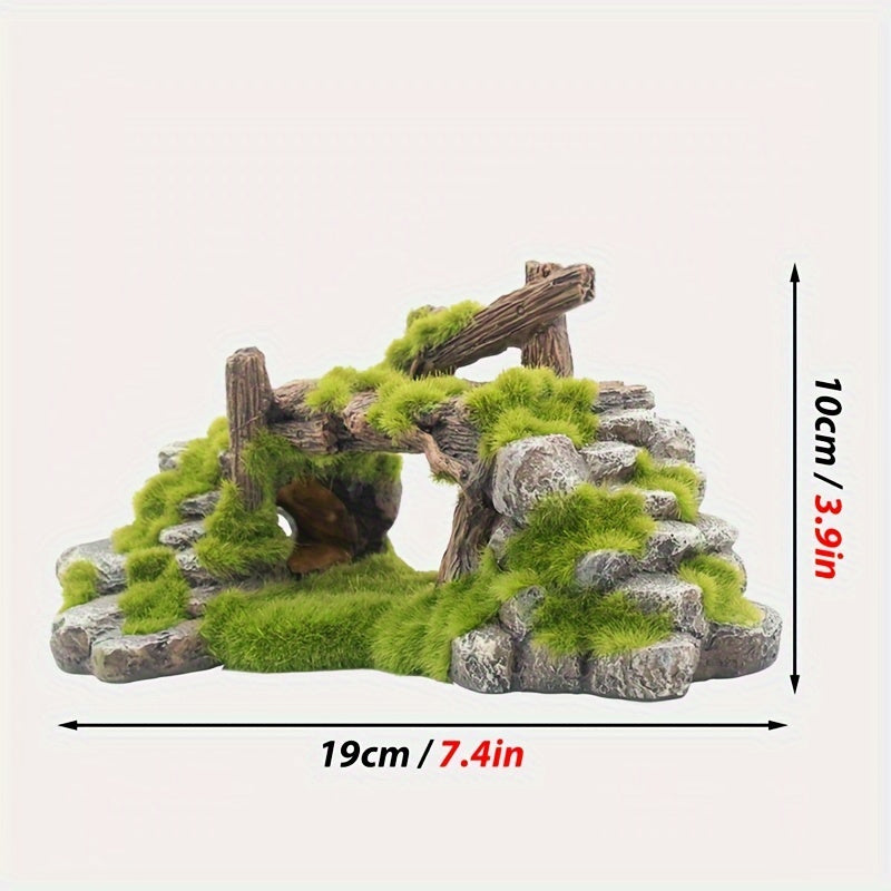 Resin Moss Rockery – Fish Tank Ornament & Aquarium Landscaping Decoration