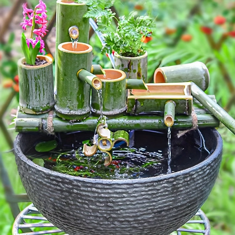 Ancient Bowl-Shaped Mini Desktop Aquarium – Durable Imitation Stone Fish Tank, 1pc