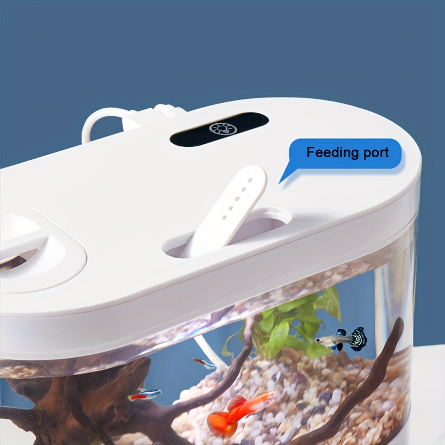 LED Smart Aquarium Kit – USB Rechargeable Fish Tank with Self-Cleaning Technology