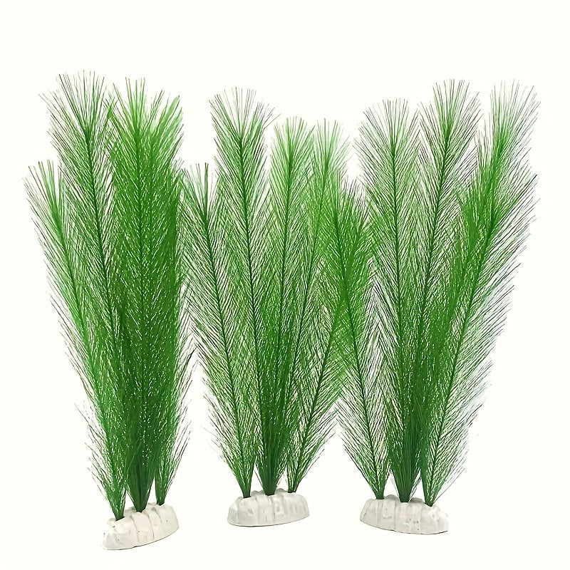 3-Pack Artificial Aquarium Plants – High-Quality Plastic Water Plants for Fish Tank Decoration