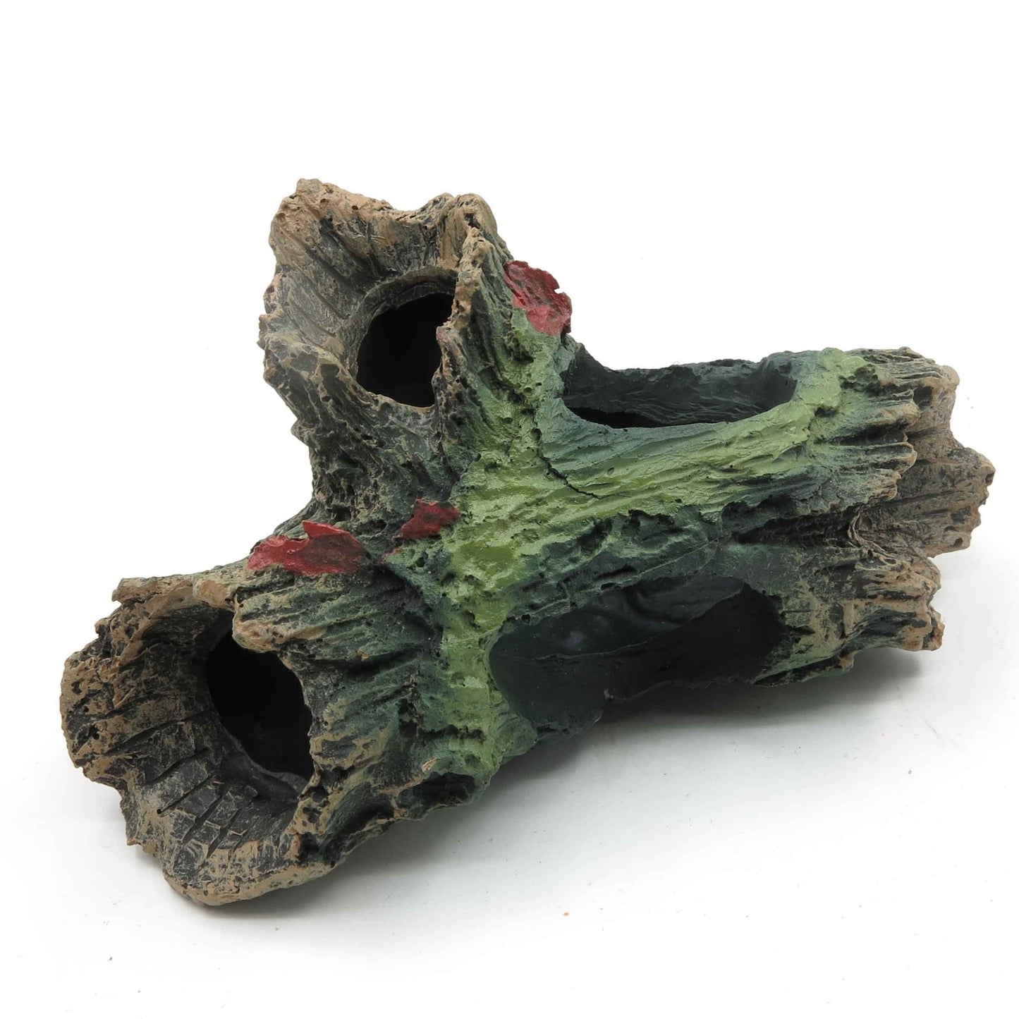 Aquarium Tree Trunk Decoration – Resin Fish Tank Ornament with Hideout Caves, Small