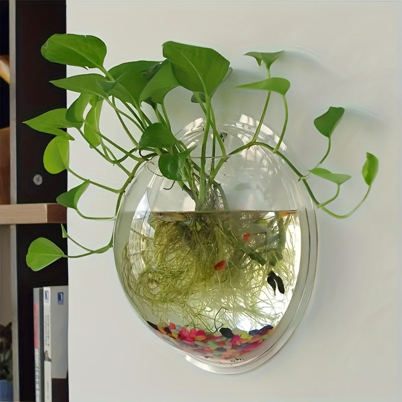 Hydroponics Wall-Mount Planter – Mini Fish Tank & Home Decoration Pot, 1pc