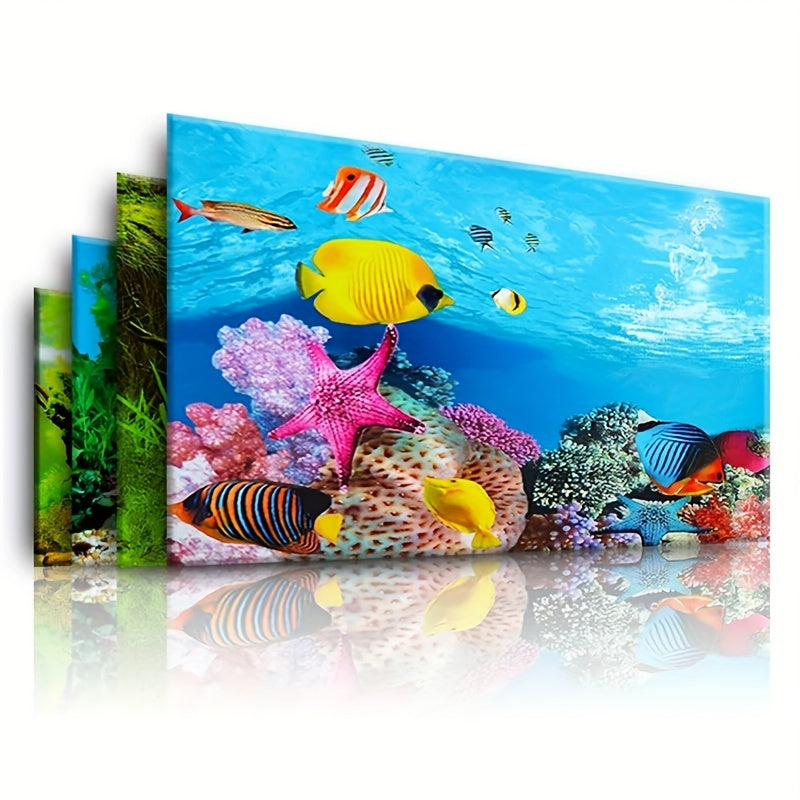 Double-Sided Fish Tank Background Paper – Decorative Aquarium Wallpaper, 1pc