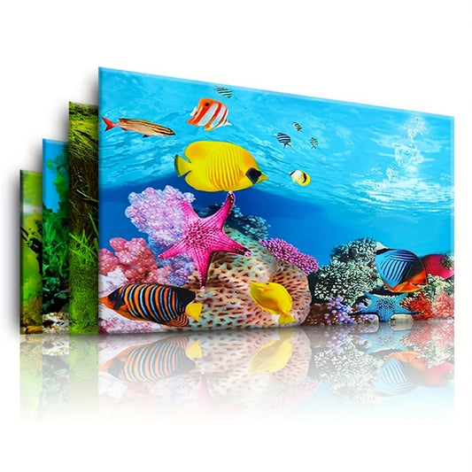 Double-Sided Fish Tank Background Paper – Decorative Aquarium Wallpaper, 1pc