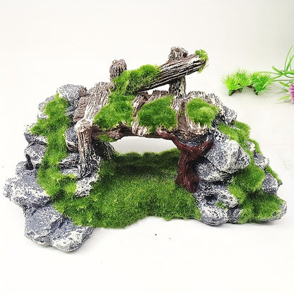 Resin Moss Rockery – Fish Tank Ornament & Aquarium Landscaping Decoration