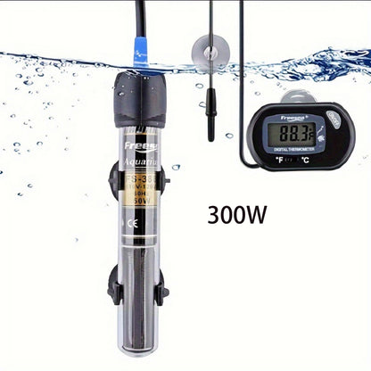 FREESEA Submersible Aquarium Heater – 50/100/300W with Thermometer for Betta & Small Fish Tanks