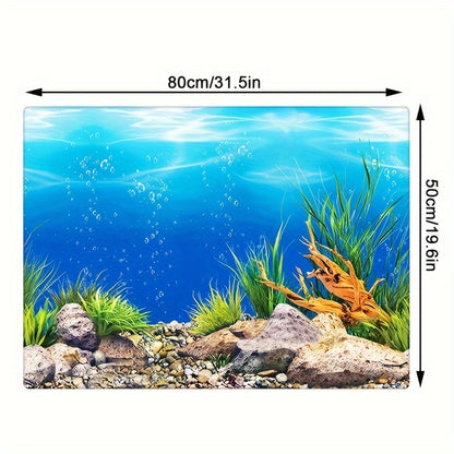 Double-Sided Fish Tank Background Paper – Decorative Aquarium Wallpaper, 1pc