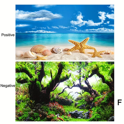 Double-Sided Fish Tank Background Paper – Decorative Aquarium Wallpaper, 1pc