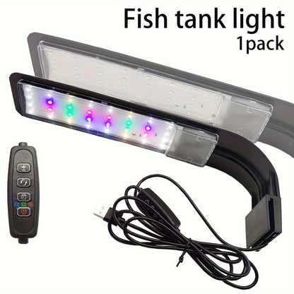 LED Aquarium Light – USB Powered Full Spectrum Fish Tank Lighting with Adjustable Brightness & Timer