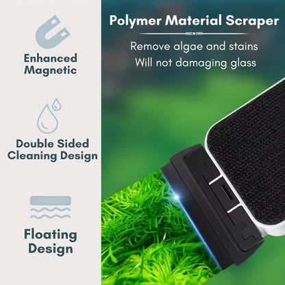 Extra-Strength Magnetic Fish Tank Cleaner – Powerful Algae Remover & Glass Scraper, 1pc