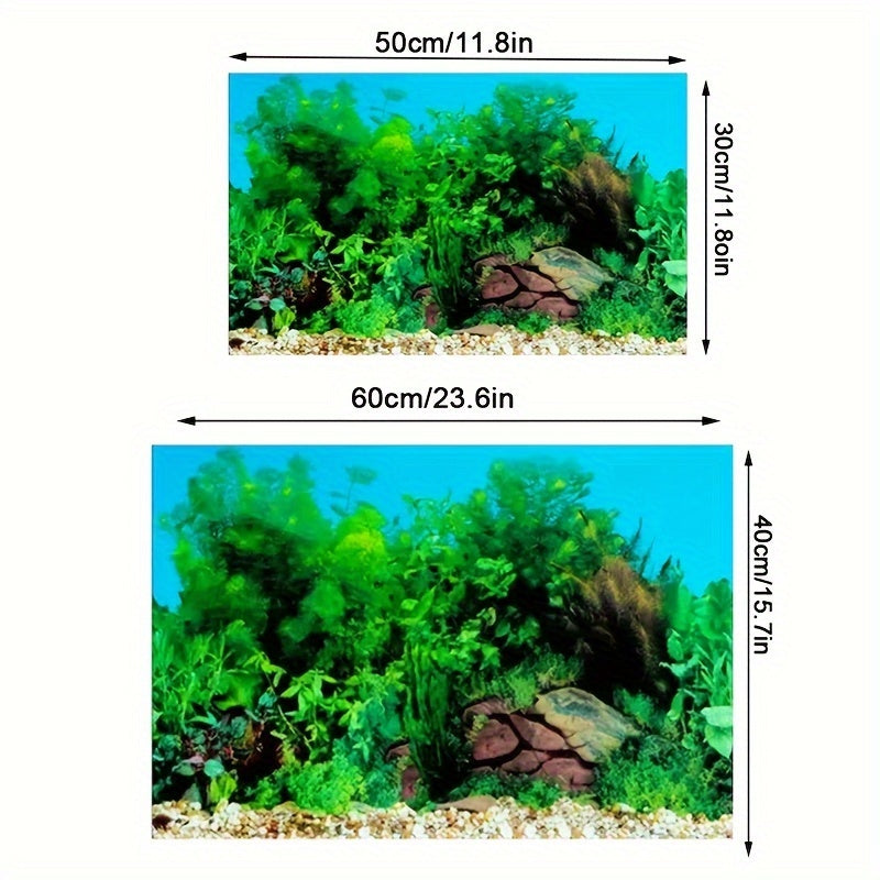 Double-Sided Fish Tank Background Paper – Decorative Aquarium Wallpaper, 1pc