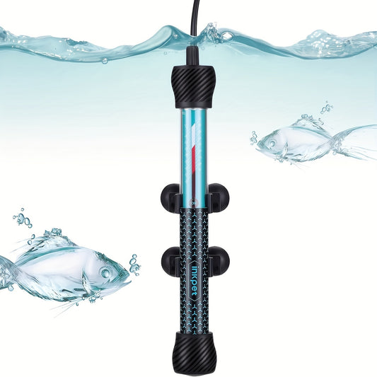 Adjustable Submersible Aquarium Heater – Quartz Glass Fish Tank Heater with Suction Cups for Fresh & Marine Water