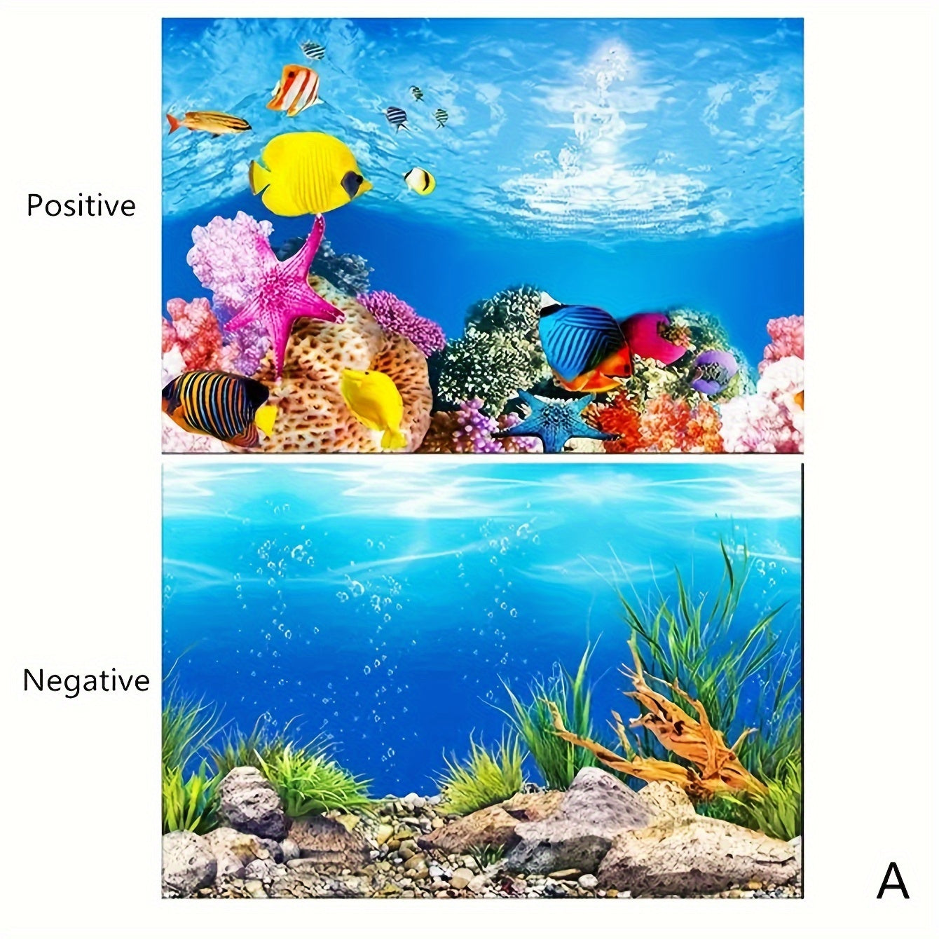 Double-Sided Fish Tank Background Paper – Decorative Aquarium Wallpaper, 1pc