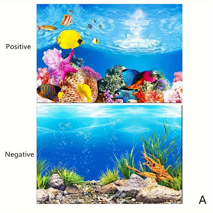 Double-Sided Fish Tank Background Paper – Decorative Aquarium Wallpaper, 1pc