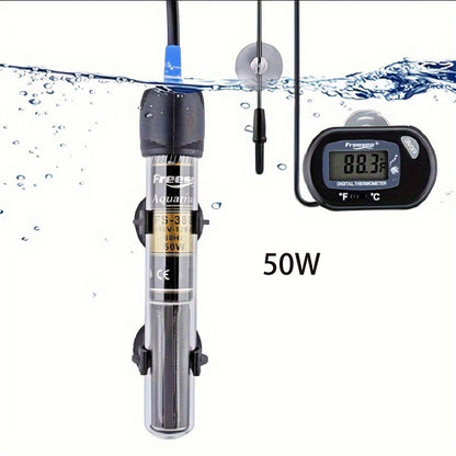 FREESEA Submersible Aquarium Heater – 50/100/300W with Thermometer for Betta & Small Fish Tanks