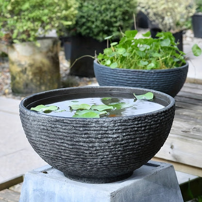 Ancient Bowl-Shaped Mini Desktop Aquarium – Durable Imitation Stone Fish Tank, 1pc