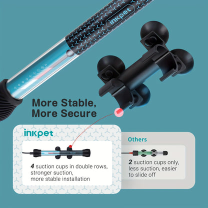 Adjustable Submersible Aquarium Heater – Quartz Glass Fish Tank Heater with Suction Cups for Fresh & Marine Water