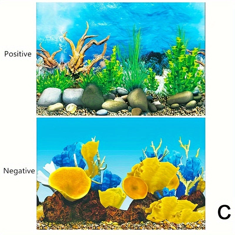 Double-Sided Fish Tank Background Paper – Decorative Aquarium Wallpaper, 1pc