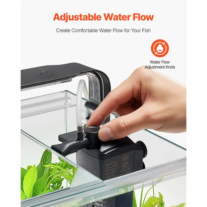 Smart 5-Gallon Square Aquarium – Clear Glass Fish Tank with 3-Color LED & Self-Cleaning