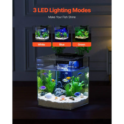 Smart Arch Clear GPPS 3 Color Self-Cleaning Fish Tank 2-Gallon Aquarium Decor