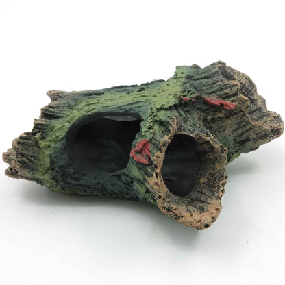 Aquarium Tree Trunk Decoration – Resin Fish Tank Ornament with Hideout Caves, Small