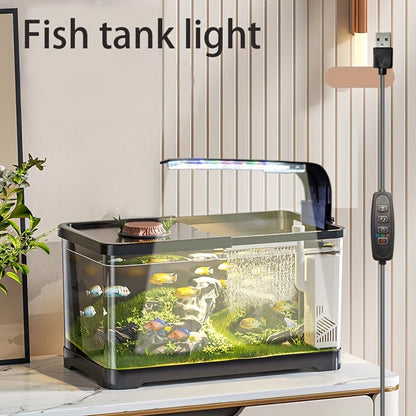 LED Aquarium Light – USB Powered Full Spectrum Fish Tank Lighting with Adjustable Brightness & Timer