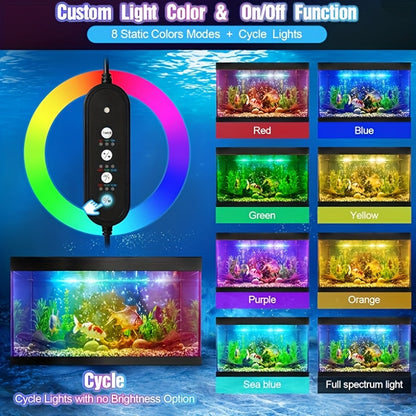 24/7 Cycle Aquarium Light – Full Spectrum & 7 Color Options with Adjustable Brightness & Timer