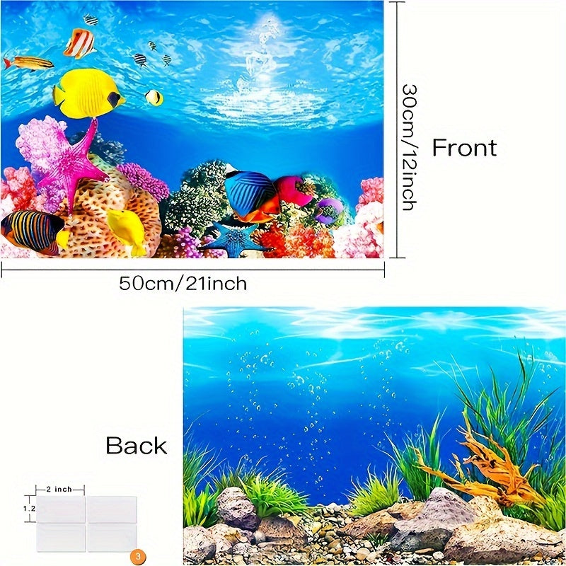 Double-Sided Fish Tank Background Paper – Decorative Aquarium Wallpaper, 1pc