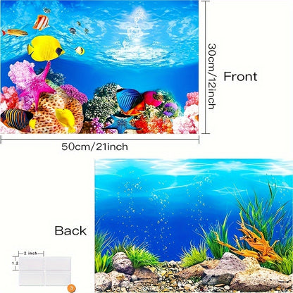 Double-Sided Fish Tank Background Paper – Decorative Aquarium Wallpaper, 1pc