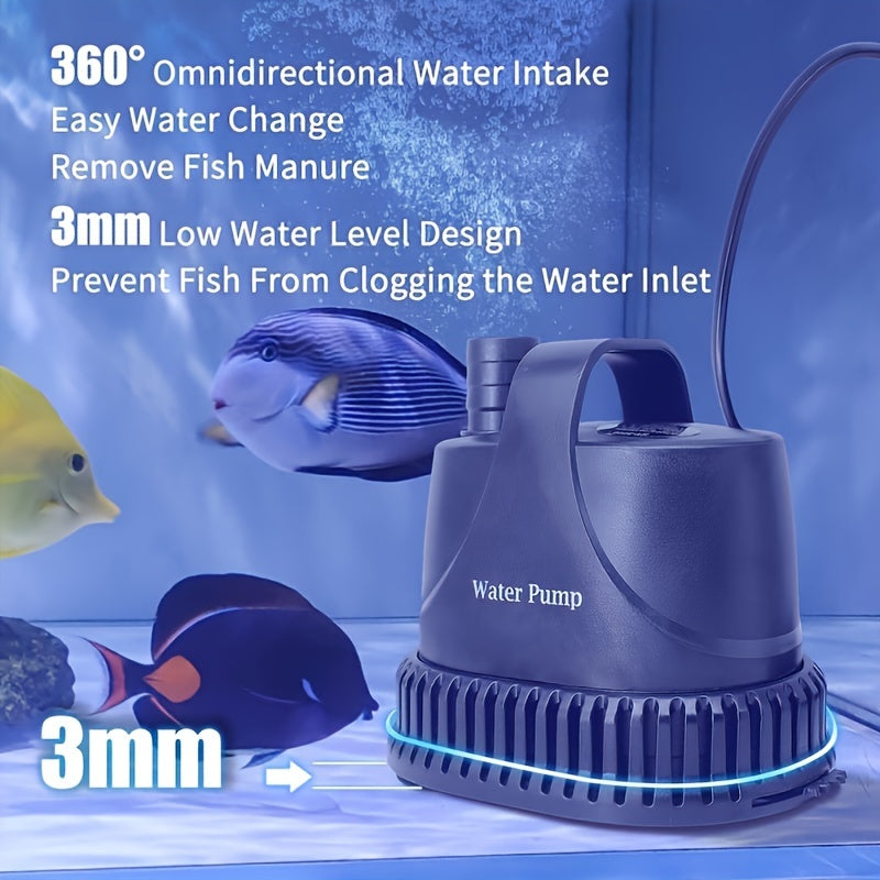 210GPH Submersible Aquarium Pump – 15W Waterproof Ultra-Quiet Fountain Pump with High Lift & 2 Nozzles