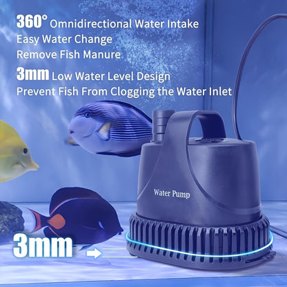 210GPH Submersible Aquarium Pump – 15W Waterproof Ultra-Quiet Fountain Pump with High Lift & 2 Nozzles