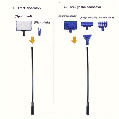 7pcs Aquarium Water Changer Set – Siphon Hose & Manual Pump for Gravel Cleaning & Waste Removal
