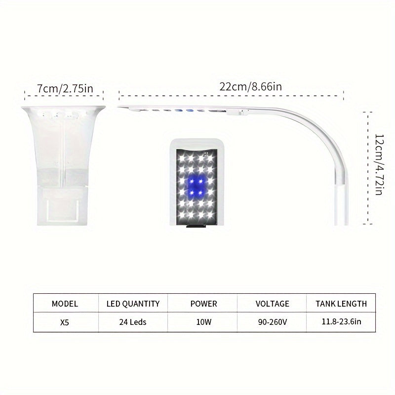 LED Clip-On Aquarium Light – Fish Tank Grow Light for Water Plants